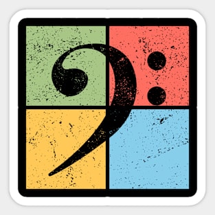 Bass Clef Pop Art Design - Retro Music Symbol Sticker